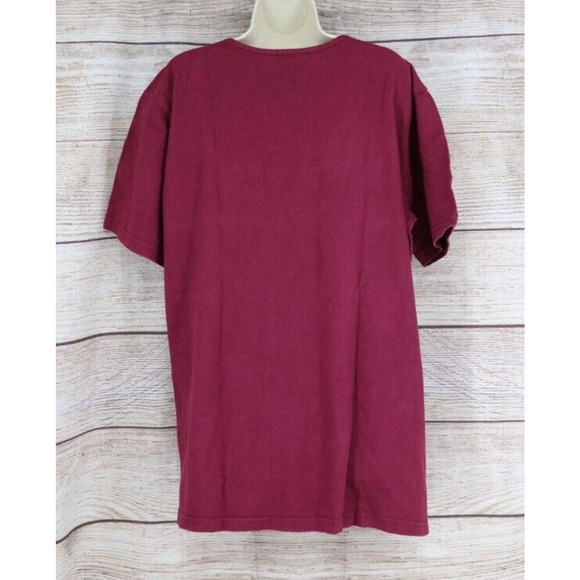 VINTAGE IVY Collectibles Womens Size Large Short Sleeve Pullover Shirt Maroon - Picture 5 of 6